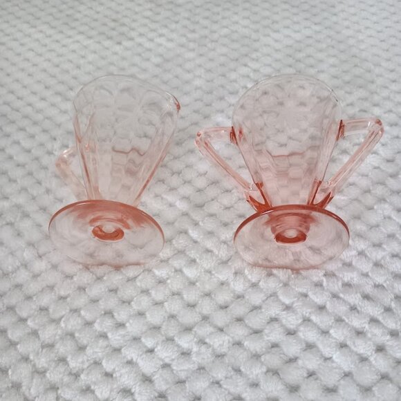 Vintage Soft Pink Art Deco Style Open Cream and Sugar Set - Picture 6 of 8